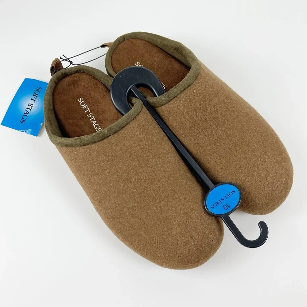 Soft Stags Slippers Size 10M Brown Chestnut Clog NWT